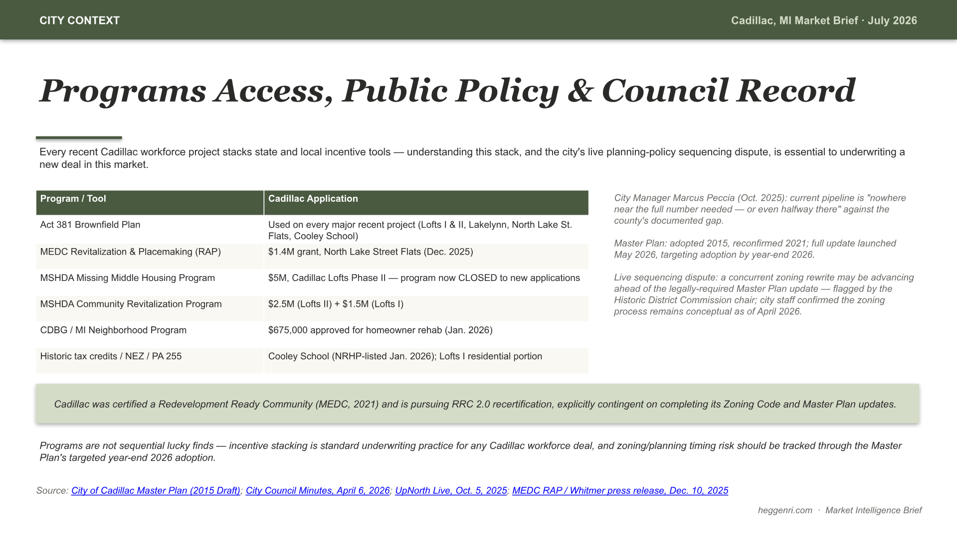 Cadillac, Michigan Intelligence Brief — slide 8 of 13